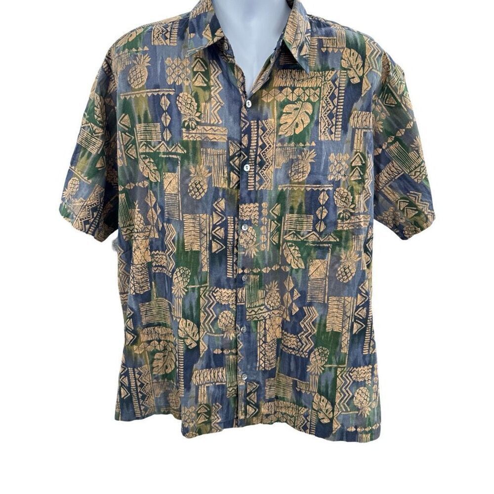 Tori Richard Camp Shirt Mens Sz XL Short Hawaiian Pineapple Casual Short Sleeve - Picture 5 of 5